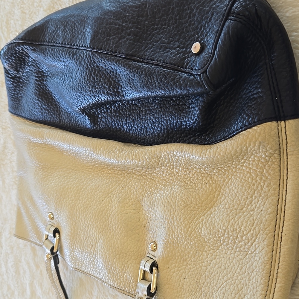 Two-Tone Black and Cream Tote Bag Kate Spade Purse - Picture 9 of 14